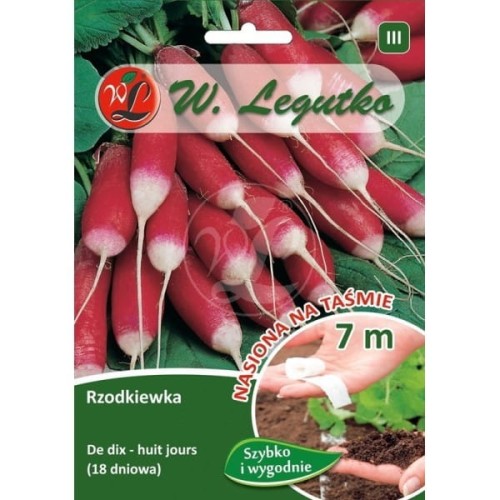 Rzodkiewka De dix-huit jours (18-dniowa) na taśmie LEGUTKO