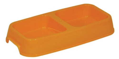 Miska PLAST podwójna dla psa i kota ŻÓŁTA
