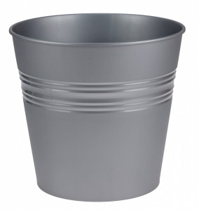 Doniczka wiadro 17cm SZARE plastikowa lekka