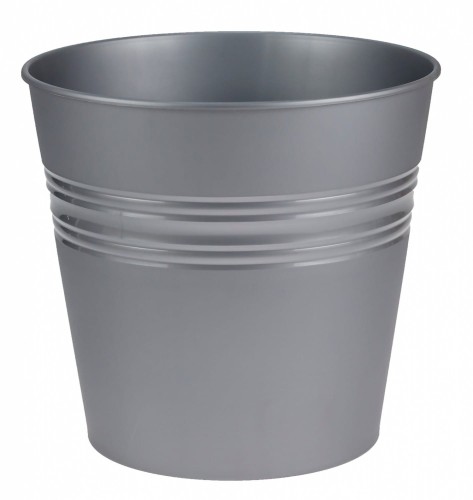 Doniczka wiadro 17cm SZARE plastikowa lekka