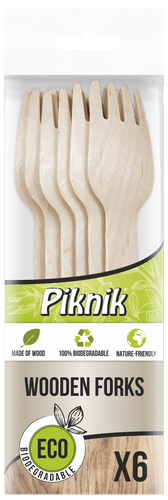 Widelce drewniane EKO PIKNIK 6szt