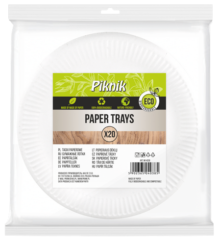 Tacki papierowe okrągłe PIKNIK 20szt