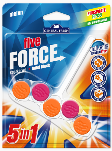 Kostka do WC koszyk MELON 1szt 5in1 GENERAL FRESH