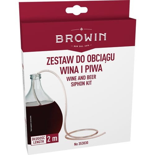 Wężyk PCV z rurką szklaną do obciągu wina BROWIN