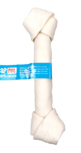 Kość wiązana biała 15cm skóra wołowa PB11 HAPPET 1szt