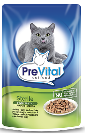 Saszetka z drobiem dla kotów po sterylizacji PREVITAL 100g