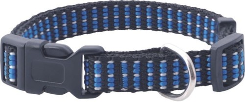 Obroża tkana granatowo - czarna "XL" 2,5 cm