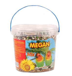 Mieszanka karma dla papug średnich 650g wiaderko MEGAN