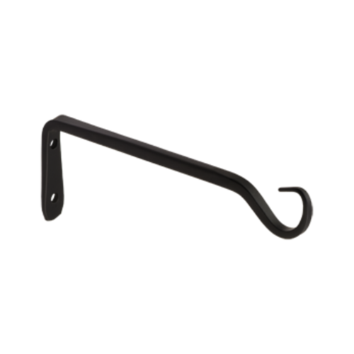 Uchwyt metalowy PROSTY do doniczek wiszących HAK czarny 75x195mm