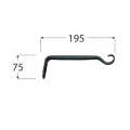 Uchwyt metalowy PROSTY do doniczek wiszących HAK czarny 75x195mm