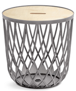 Kosz z pokrywą Uniqubo IKUB35T stolik Szary Kamień PROSPERPLAST