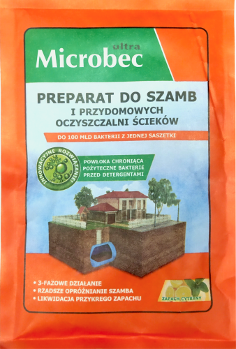 Preparat do szamb oraz ekologicznych przydomowych oczyszczalni ścieków MICROBEC - 1 saszetka 25g