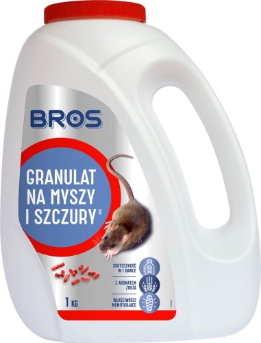 Granulat myszy i szczury 1kg butelka BROS