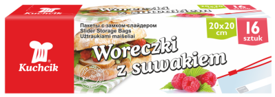 Woreczki z SUWAKIEM 20x20cm 16szt KUCHCIK
