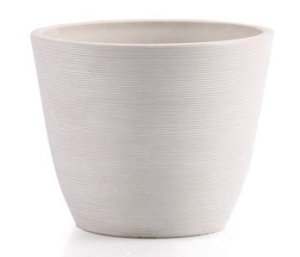 Donica z kompozytu w prążki 35cm BIAŁA GS13D35.BK