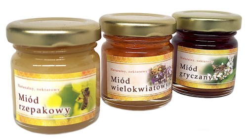 Zestaw degustacyjny miodów 3x50g  RODZINNA PASIEKA SIKORA