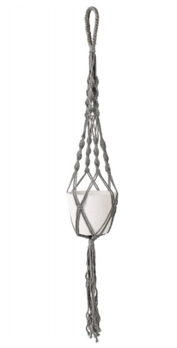 Makrama na doniczke SZARA  kwietnik wiszący 100cm nr12