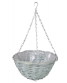 Koszyk wiszący seledynowy WIKLINOWY z łańcuszkiem YDL-180122.Z