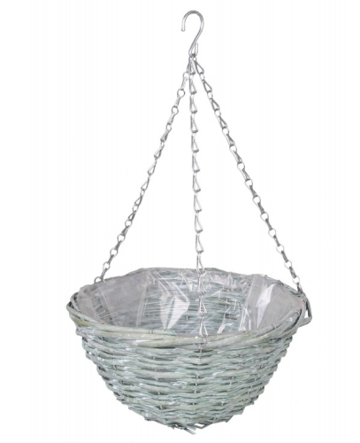 Koszyk wiszący seledynowy WIKLINOWY z łańcuszkiem YDL-180122.Z
