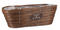Skrzynka balkonowa brązowa z drewnianych tasiemek 32cm HL051113