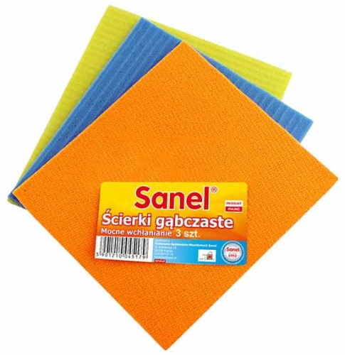 Ściereczka gąbczasta 3szt SANEL