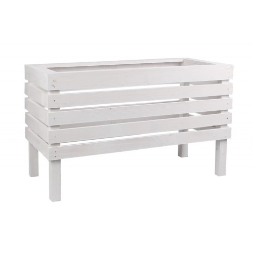 Kwietnik, Skrzynka DREWNIANA na nóżkach BIAŁA