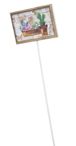 Dekoracja pik Tabliczka drewniana kaktusy 36cm CANEA
