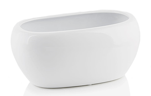Doniczka ceramiczna BIAŁA podłużna rynna 27cm