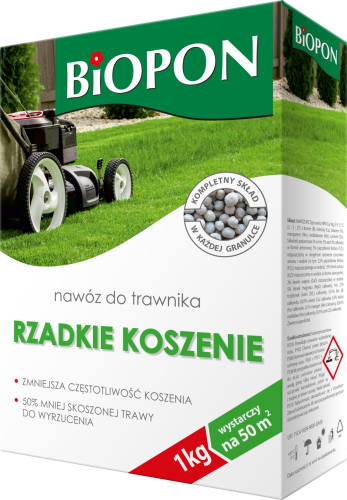 Nawóz do trawników Rzadkie koszenie 1kg BIOPON 