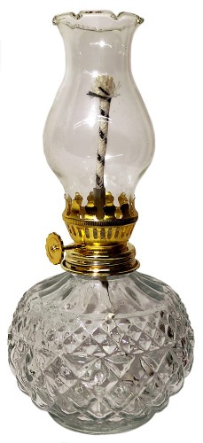 Lampa naftowa szklana zdobiona 19cm