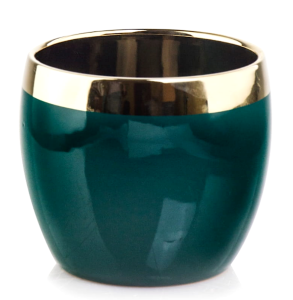 Doniczka ceramiczna kula ZIELONA gold&green 11cm