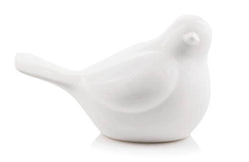 Dekoracja Ptaszek BIAŁY ceramiczny średni 9cm 