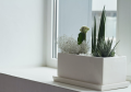 Doniczka ceramiczna RYNNA z podstawką biała szkliwiona 33cm