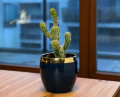 Doniczka ceramiczna kula GRANATOWA gold&blue 13,5cm