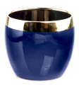 Doniczka ceramiczna kula GRANATOWA gold&blue 13,5cm