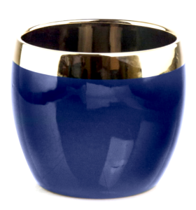 Doniczka ceramiczna kula GRANATOWA gold&blue 13,5cm