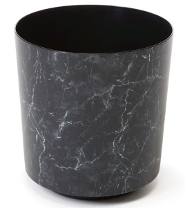 Doniczka plastikowa SOLO IML 25cm marmur czarna LAMELA