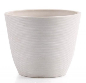 Donica z kompozytu w prążki 25cm  BIAŁA GS13D25.BK