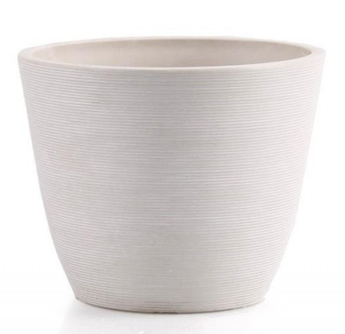 Donica z kompozytu w prążki 25cm  BIAŁA GS13D25.BK