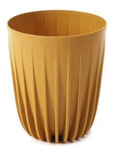 Doniczka MIRA ECO recycled musztardowa 19cm LAMELA