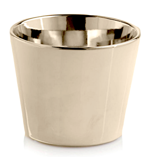 Doniczka ceramiczna lustrzana z połyskiem ZŁOTA 12cm