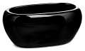 Doniczka ceramiczna CZARNA podłużna rynna 27cm
