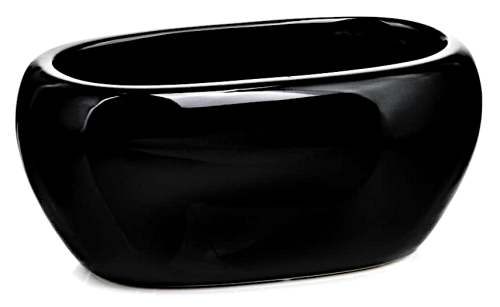 Doniczka ceramiczna CZARNA podłużna rynna 27cm