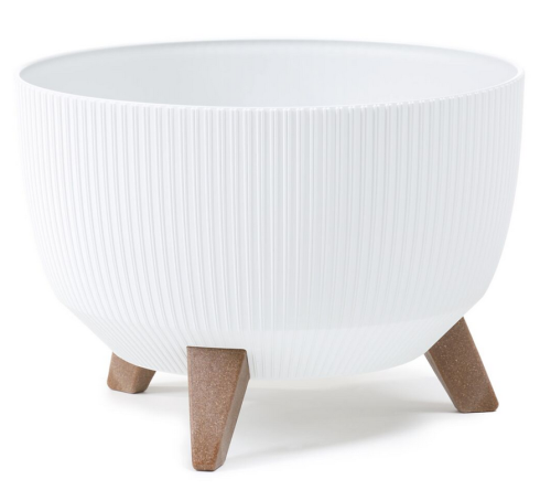 Doniczka misa na nóżkach ROMA JUMPER ECO RECYCLED 47cm biała LAMELA 