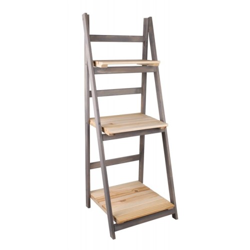 Kwietnik, Regał DREWNIANY 3 półki SZARY