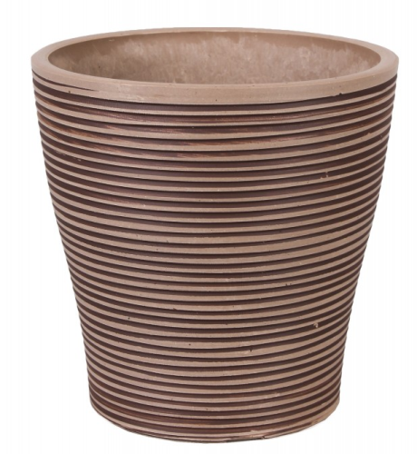 Doniczka z kompozytu TAUPE z wcięciami GS12AD15.TP 15x15cm