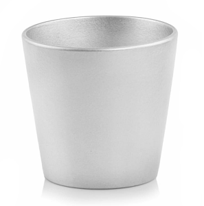 Doniczka osłonka ceramiczna SREBRNA gładka 15cm