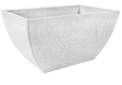 Donica z kompozytu Eco BIAŁA Struktura Pnia 41x26x21 cm  GSQ41.BK  