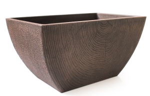 Doniczka z kompozytu BRĄZOWA Eco Struktura Pnia 41x26cmGSQ41.BR