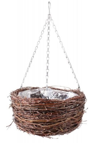 Kosz Doniczka wisząca brzoza brąz z łańcuszkiem TD050.F